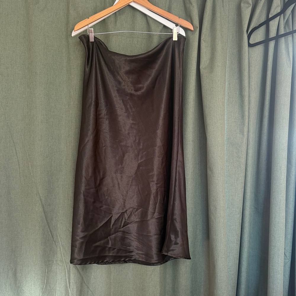 Elegant Black Satin Skirt